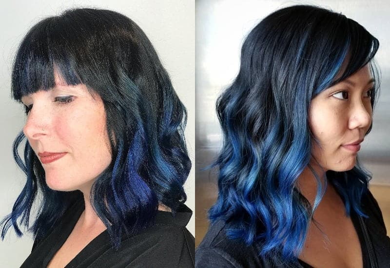 21 Mechas degradadas en azul que harán que tu cabello luzca excepcional