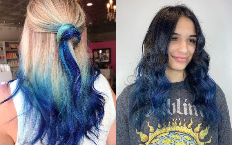 21 Mechas degradadas en azul que harán que tu cabello luzca excepcional