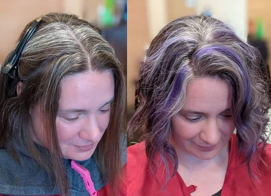Aquí tienes cómo puedes mezclar el cabello gris con reflejos y sombras